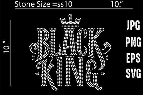 Black King Rhinestone Templates: Royal Design Assets