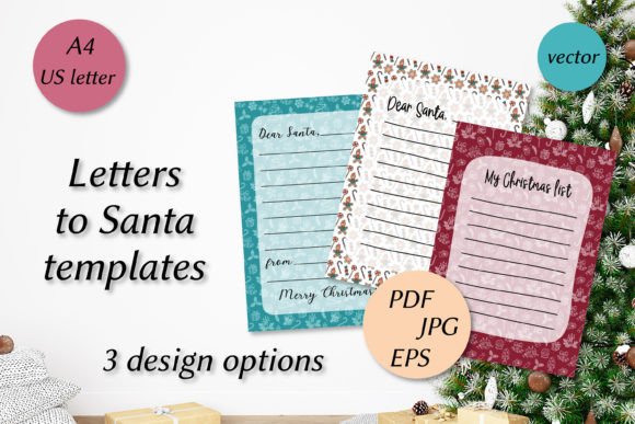 Letter to Santa Templates Set: A Festive Design Asset for Holiday Projects
