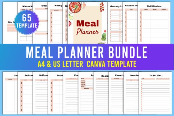 Meal Planner Bundile Canva Templates: Organize Your Kitchen