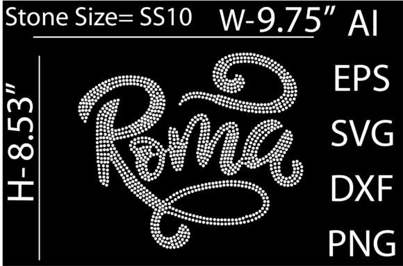 Printable Roma Rhinestone Templates: Instant Design Assets